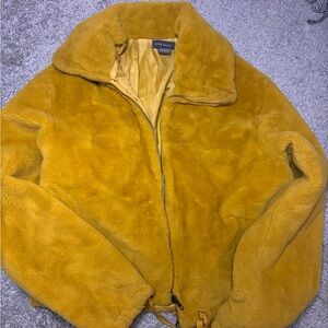 Sans Souci Mustard Faux Fur Coat